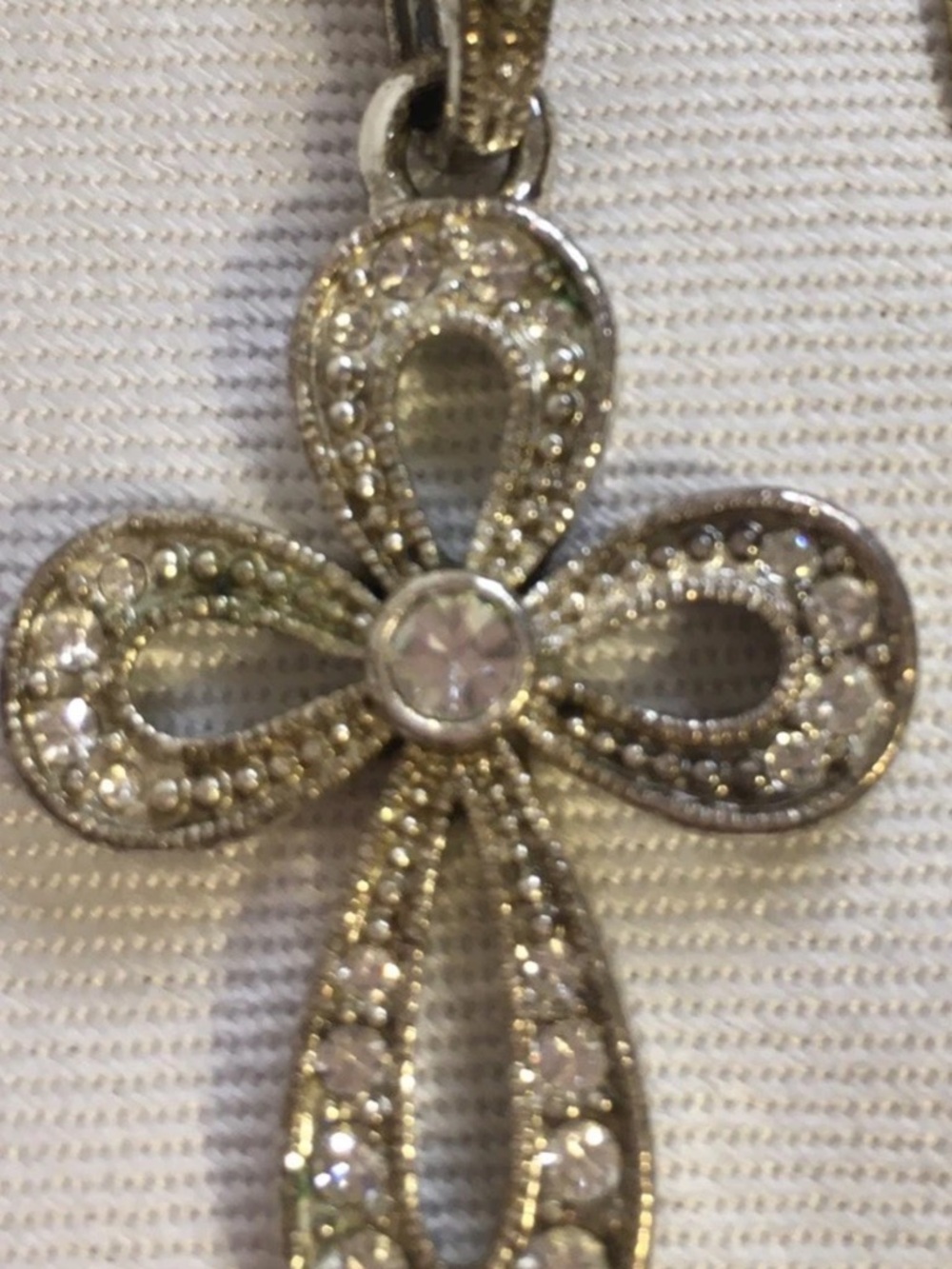 Premier Designs Silver Rhinestone Cross Necklace